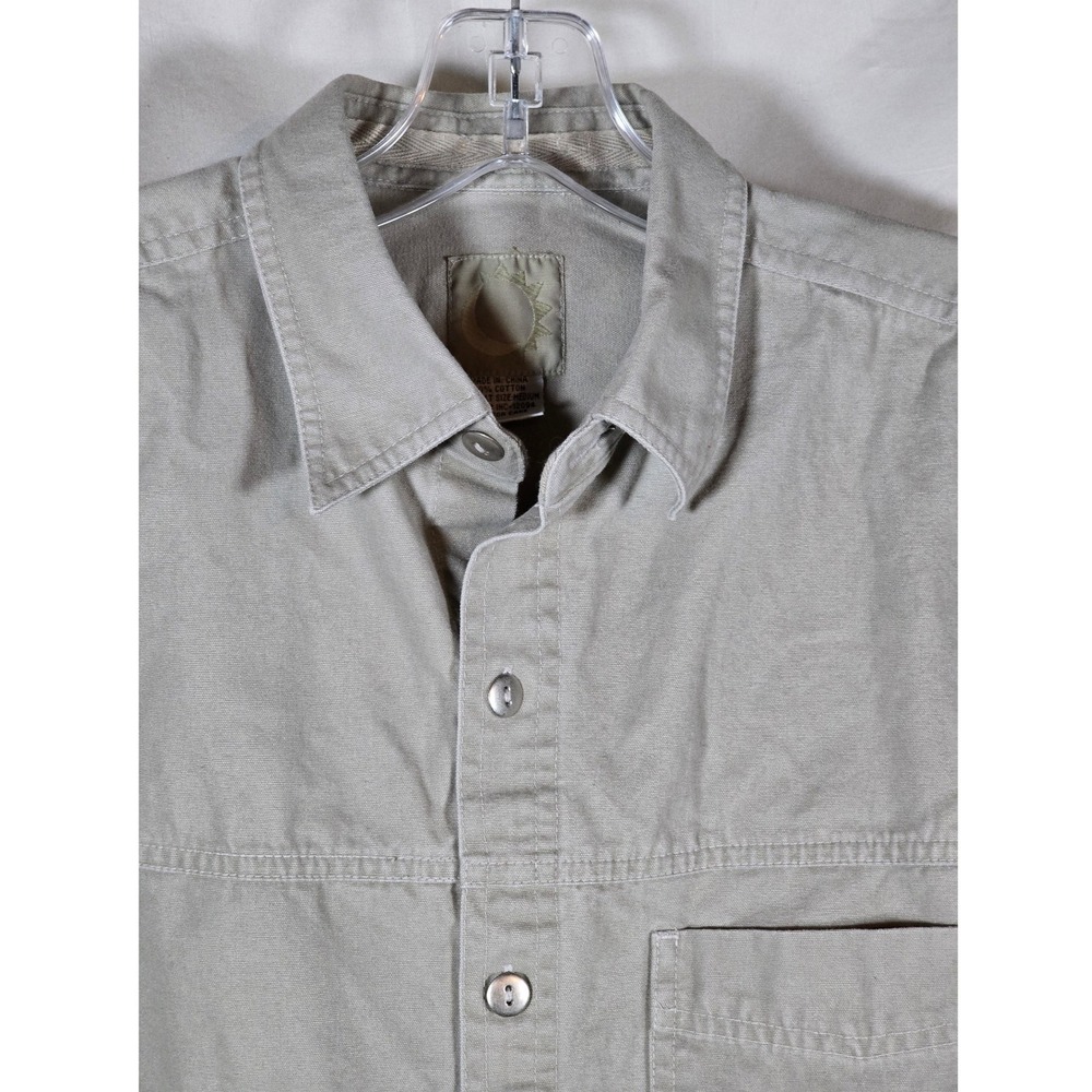 1990's Marlboro Gear Men's Button Down Shirt Long Sleeve Cotton Khaki Medium